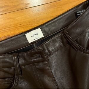 Wilfred Brown Leather Pants by Aritzia